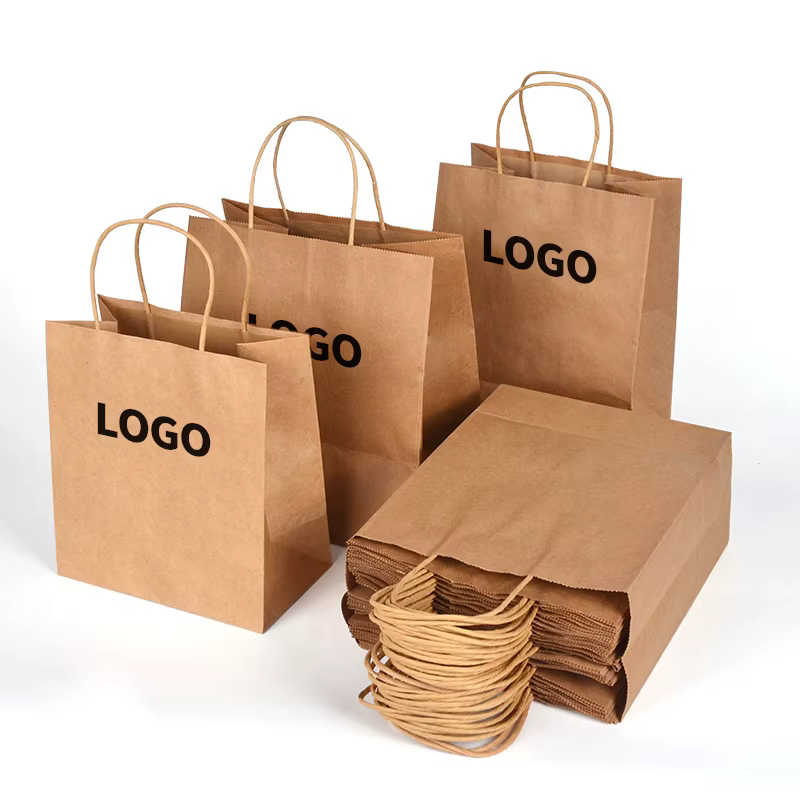 Carry Handle Kraft Paper Bags
