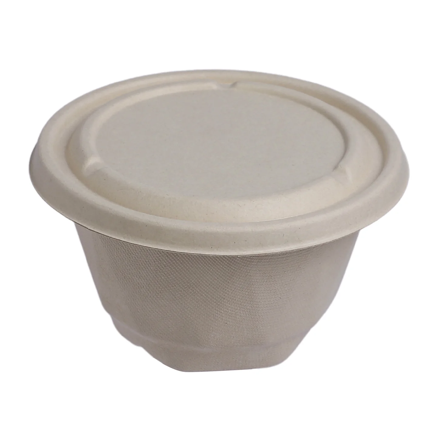 1,000 ml (34 oz) Bagasse Bowl with Lid (Round / Diamond)