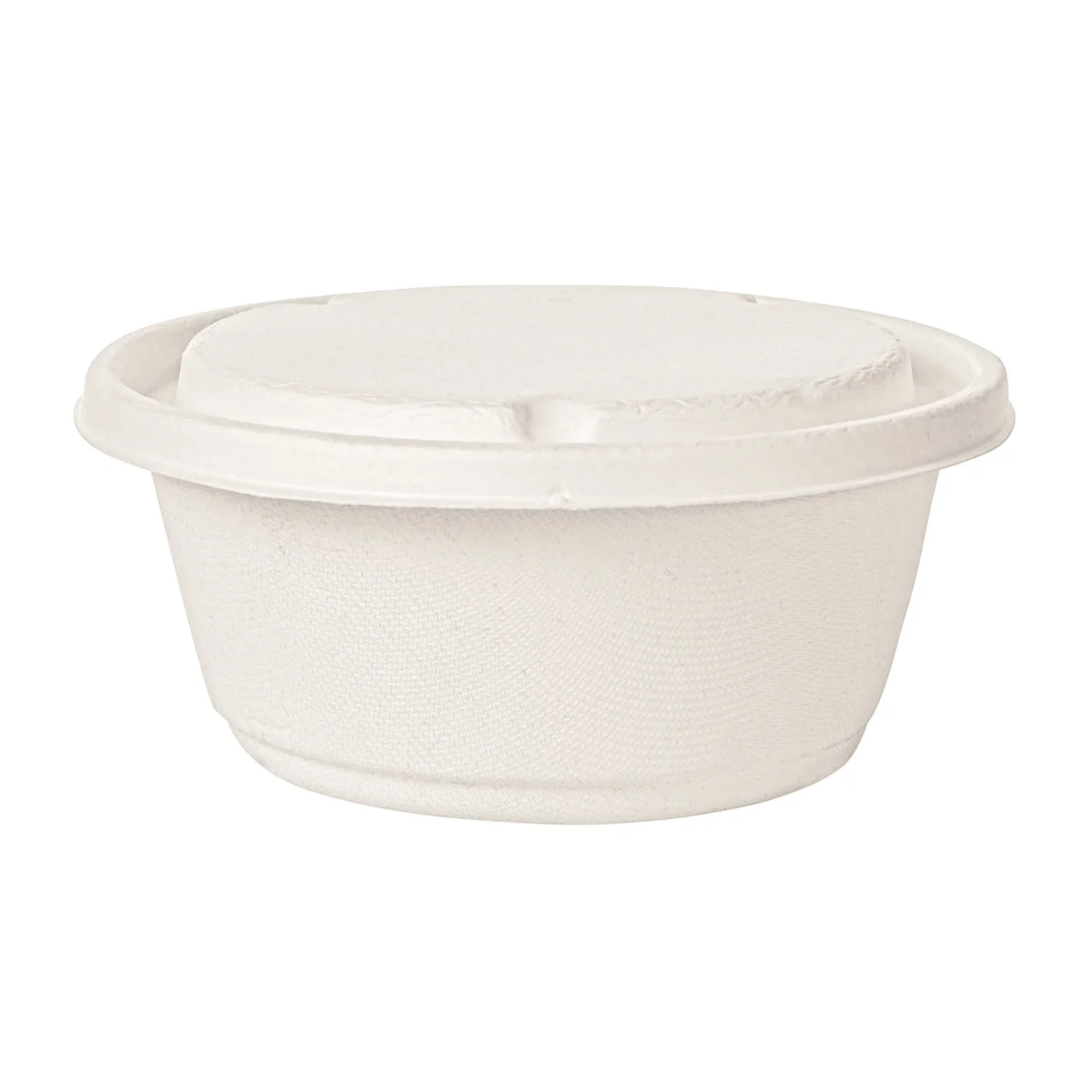 750 ml (25 oz) Bagasse Bowl with Lid (Round / Diamond)