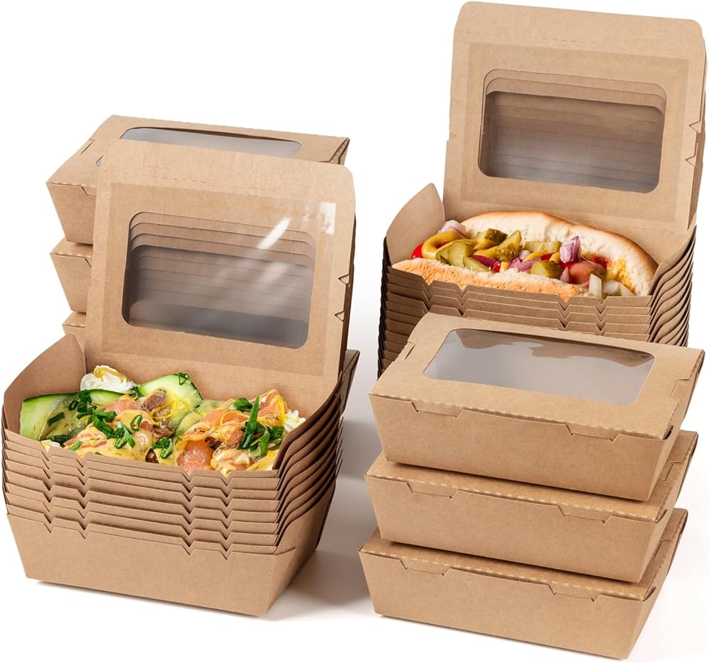 Kraft Paper Food Containers with Lids