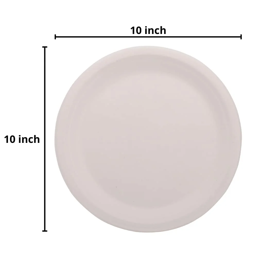 10 inch Bagasse Round Plate
